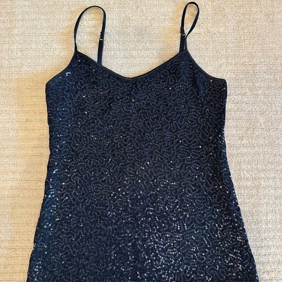 Express Tops - Express Dark Blue sequin Tank Top Size XS
